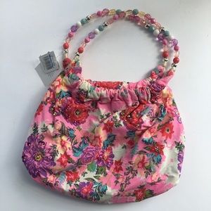 👛Accessorize girls floral bag beaded handle…